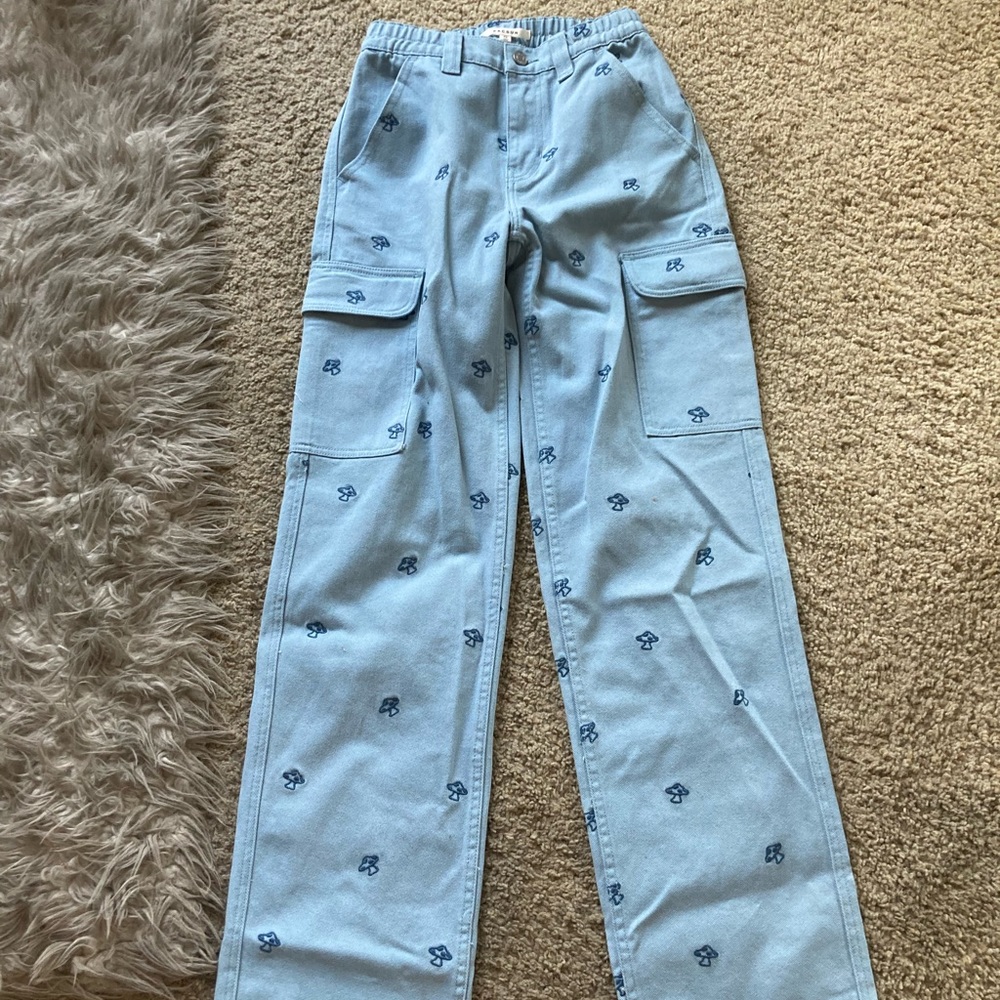 Pacsun Elastic Waist Mushroom Cargo Pants